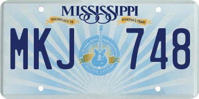 MS license plate MKJ748