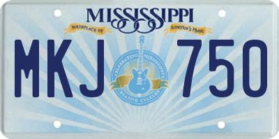 MS license plate MKJ750
