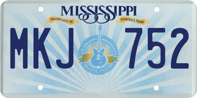 MS license plate MKJ752