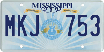 MS license plate MKJ753