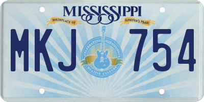 MS license plate MKJ754