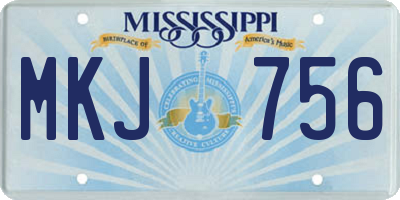MS license plate MKJ756