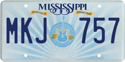 MS license plate MKJ757