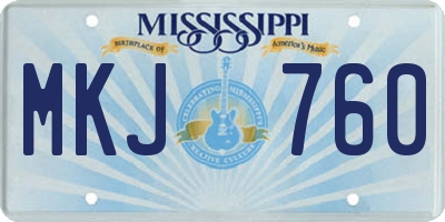 MS license plate MKJ760