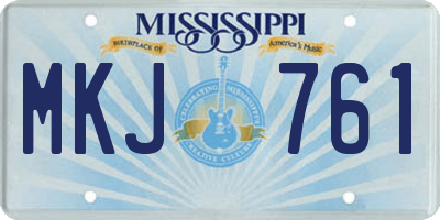 MS license plate MKJ761
