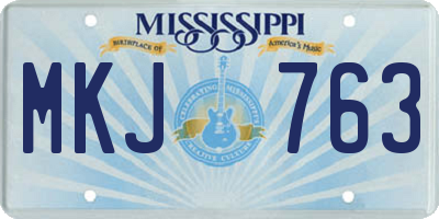 MS license plate MKJ763
