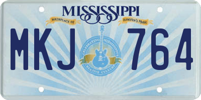 MS license plate MKJ764