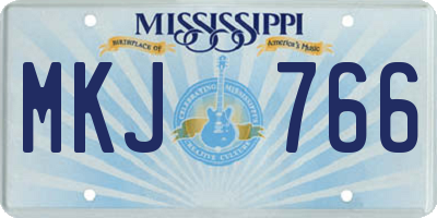 MS license plate MKJ766