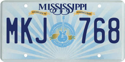 MS license plate MKJ768