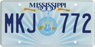 MS license plate MKJ772