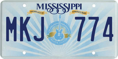MS license plate MKJ774