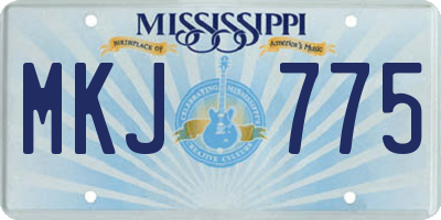 MS license plate MKJ775