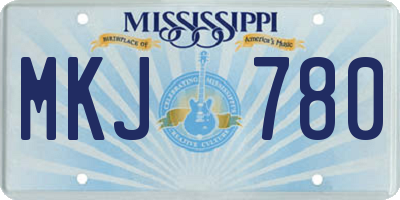 MS license plate MKJ780