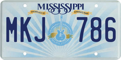MS license plate MKJ786