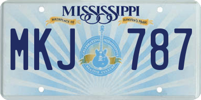MS license plate MKJ787