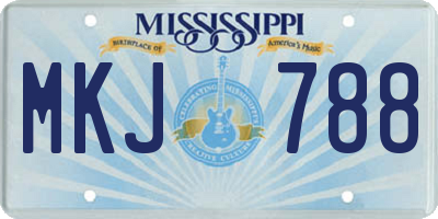 MS license plate MKJ788
