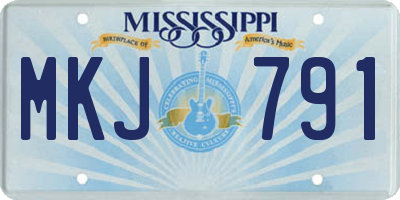 MS license plate MKJ791