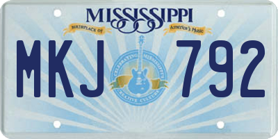 MS license plate MKJ792