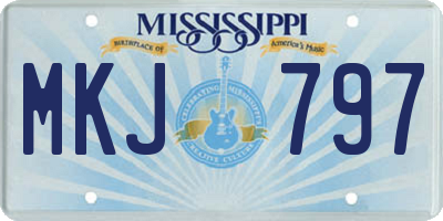 MS license plate MKJ797