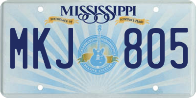 MS license plate MKJ805