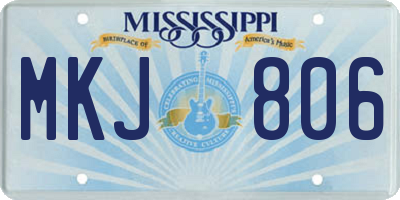 MS license plate MKJ806
