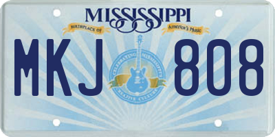 MS license plate MKJ808