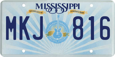 MS license plate MKJ816