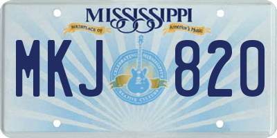 MS license plate MKJ820