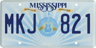 MS license plate MKJ821