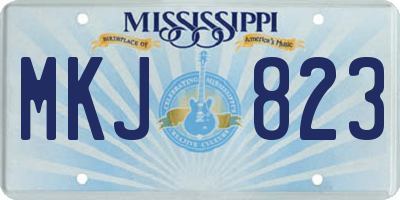 MS license plate MKJ823
