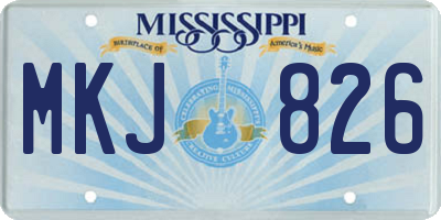 MS license plate MKJ826