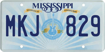 MS license plate MKJ829