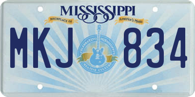 MS license plate MKJ834
