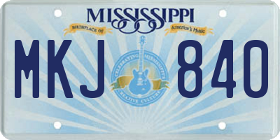 MS license plate MKJ840
