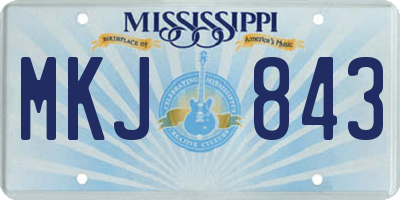 MS license plate MKJ843