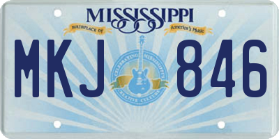 MS license plate MKJ846