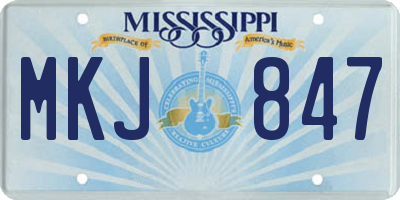 MS license plate MKJ847