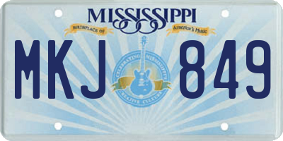 MS license plate MKJ849