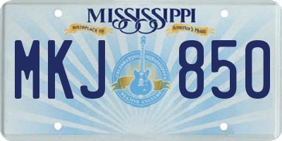 MS license plate MKJ850