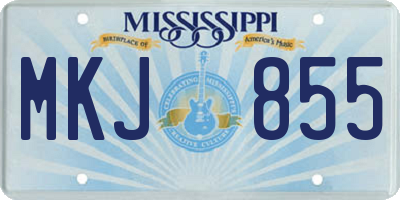 MS license plate MKJ855
