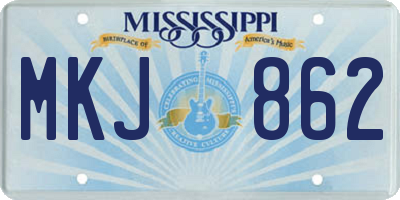 MS license plate MKJ862