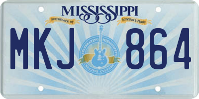 MS license plate MKJ864