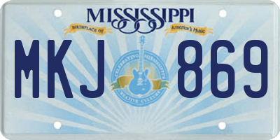 MS license plate MKJ869