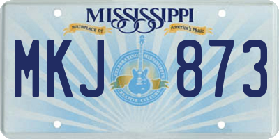 MS license plate MKJ873