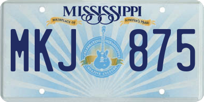 MS license plate MKJ875