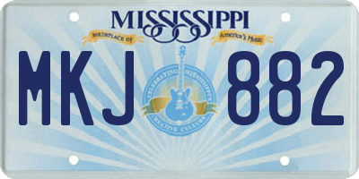 MS license plate MKJ882