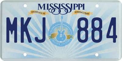 MS license plate MKJ884