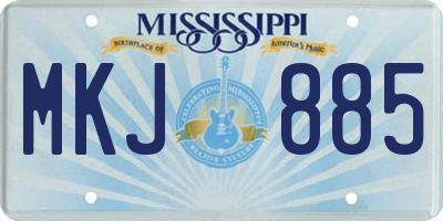MS license plate MKJ885