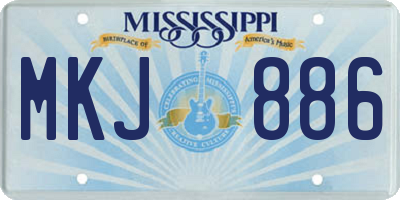 MS license plate MKJ886