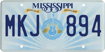 MS license plate MKJ894